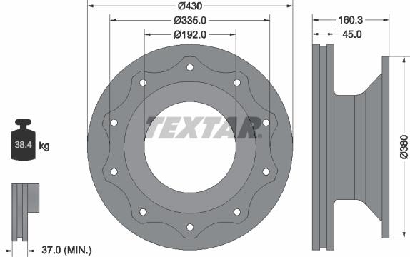 Textar 93101900 - Jarrulevy inparts.fi