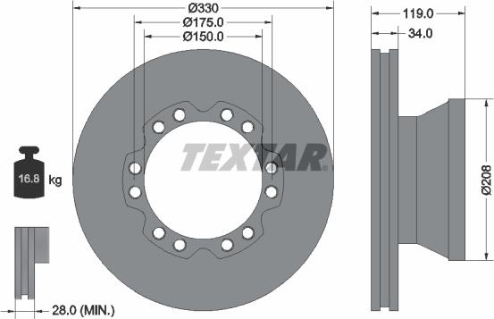 Textar 93187800 - Jarrulevy inparts.fi