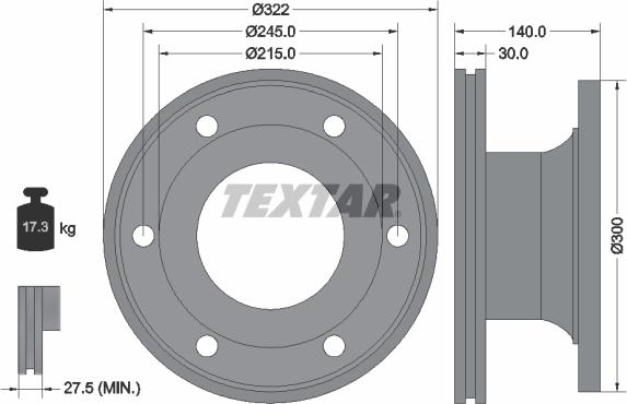 Textar 93128000 - Jarrulevy inparts.fi