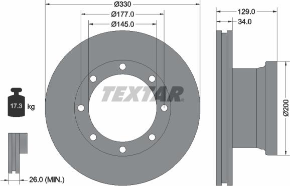 Textar 93127700 - Jarrulevy inparts.fi