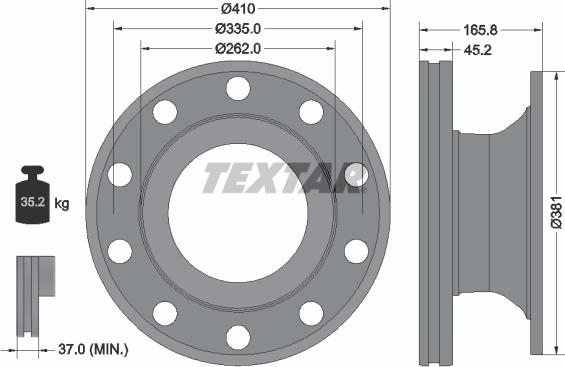 Textar 93322500 - Jarrulevy inparts.fi