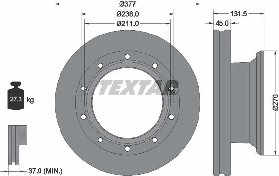 Textar 93276800 - Jarrulevy inparts.fi