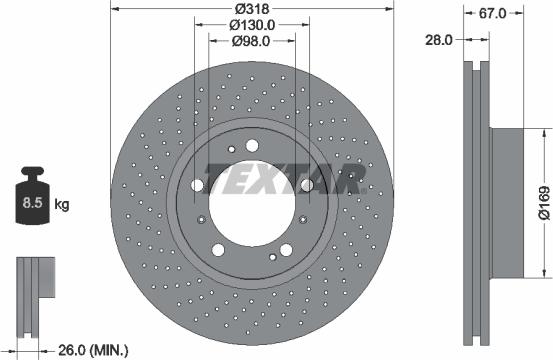 Textar 92099905 - Jarrulevy inparts.fi