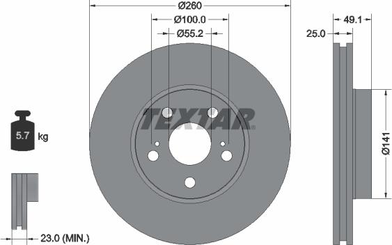 Textar 92096900 - Jarrulevy inparts.fi