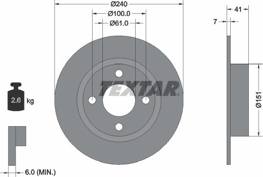 Textar 92096500 - Jarrulevy inparts.fi