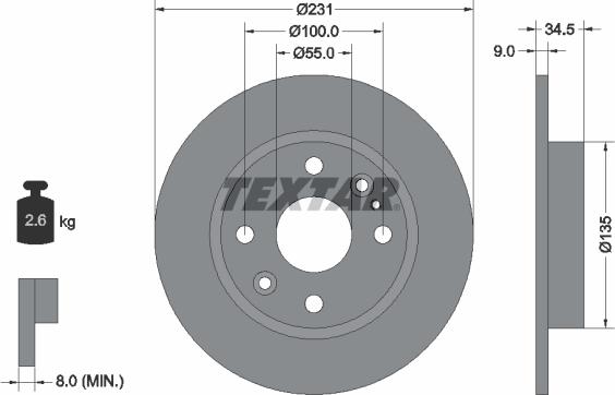 Textar 92096600 - Jarrulevy inparts.fi