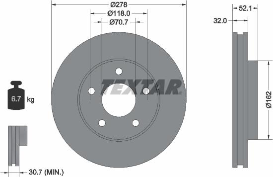 Textar 92091500 - Jarrulevy inparts.fi