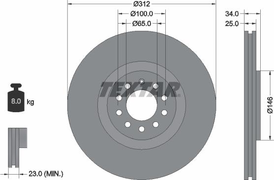 Textar 92098505 - Jarrulevy inparts.fi