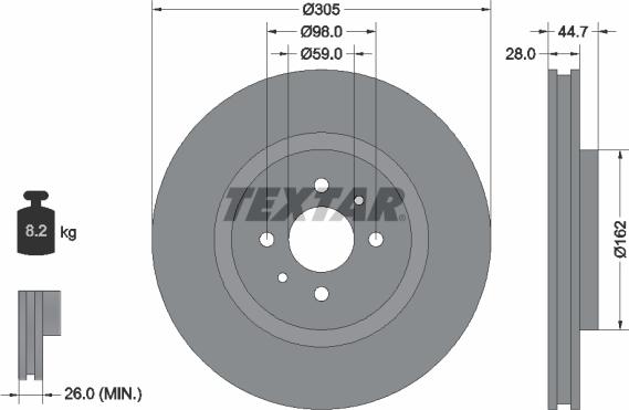 Textar 92092900 - Jarrulevy inparts.fi