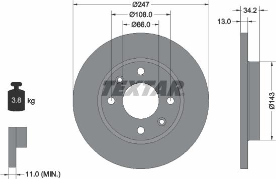 Textar 92092800 - Jarrulevy inparts.fi