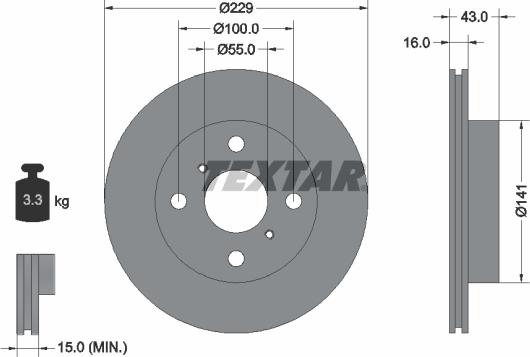 Textar 92097900 - Jarrulevy inparts.fi