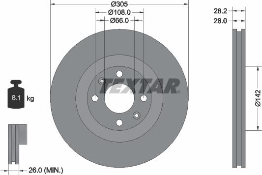 Textar 92097103 - Jarrulevy inparts.fi