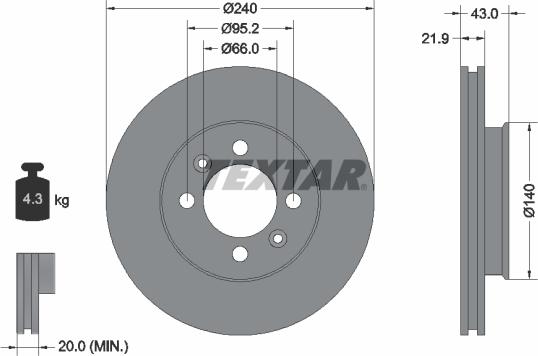 Textar 92044500 - Jarrulevy inparts.fi