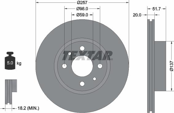 Textar 92044200 - Jarrulevy inparts.fi