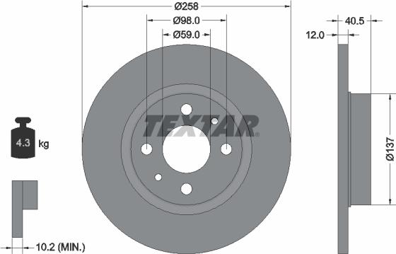 Textar 92041500 - Jarrulevy inparts.fi