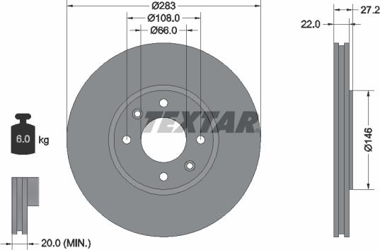 Textar 92059600 - Jarrulevy inparts.fi