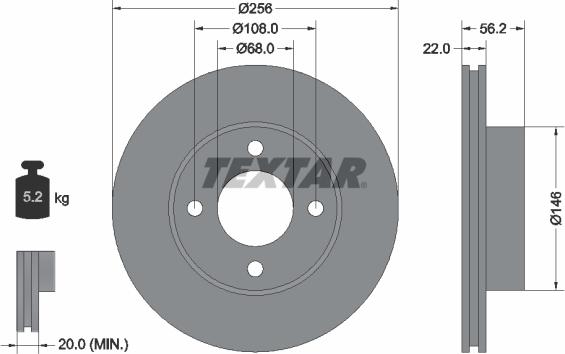 Textar 92054200 - Jarrulevy inparts.fi