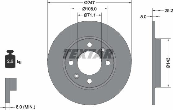 Textar 92055000 - Jarrulevy inparts.fi