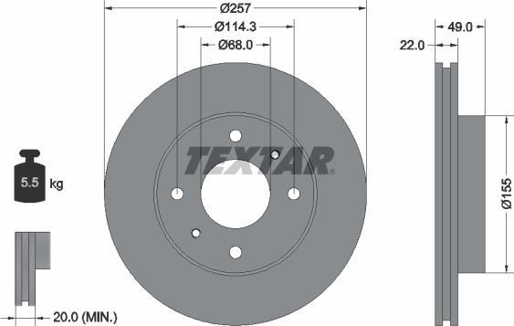 Textar 92056300 - Jarrulevy inparts.fi