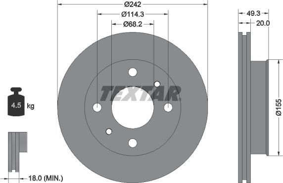 Textar 92056200 - Jarrulevy inparts.fi