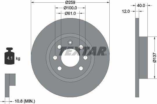 Textar 92050600 - Jarrulevy inparts.fi