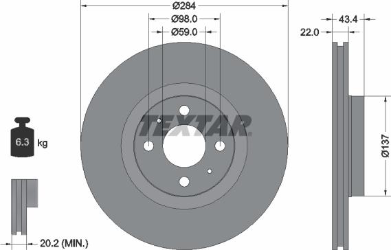 Textar 92053500 - Jarrulevy inparts.fi