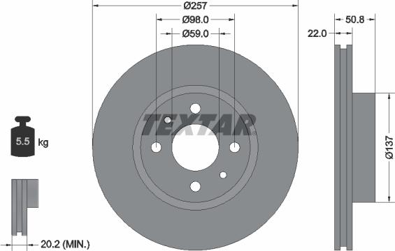 Textar 92052100 - Jarrulevy inparts.fi