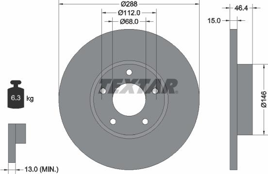 Textar 92057405 - Jarrulevy inparts.fi