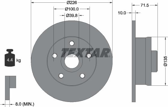 Textar 92057205 - Jarrulevy inparts.fi