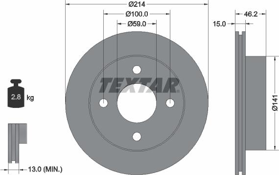 Textar 92069800 - Jarrulevy inparts.fi