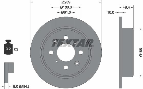 Textar 92060800 - Jarrulevy inparts.fi