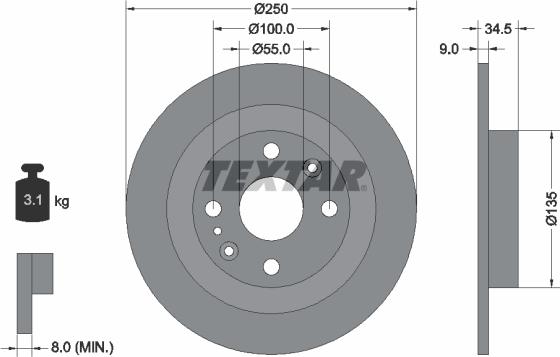 Textar 92061700 - Jarrulevy inparts.fi