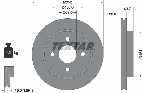 Textar 92063603 - Jarrulevy inparts.fi