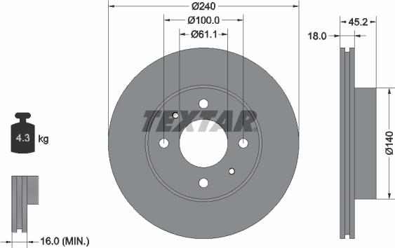 Textar 92063200 - Jarrulevy inparts.fi