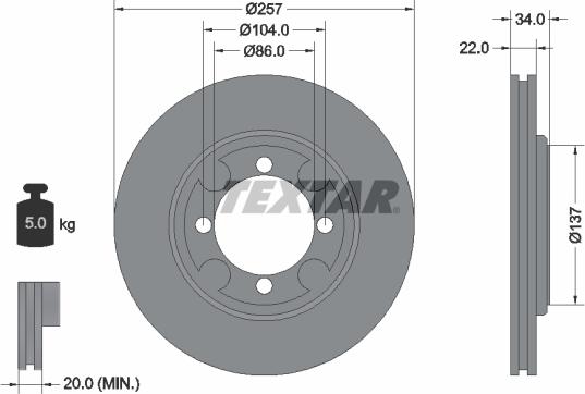 Textar 92062700 - Jarrulevy inparts.fi