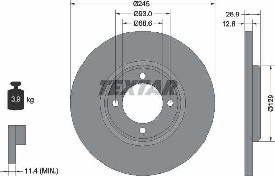 Textar 92008200 - Jarrulevy inparts.fi