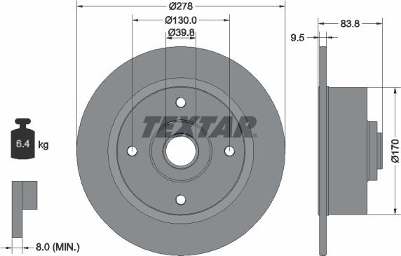 Textar 92010300 - Jarrulevy inparts.fi