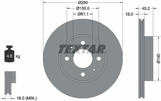 Textar 92080100 - Jarrulevy inparts.fi