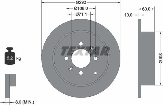 Textar 92080703 - Jarrulevy inparts.fi