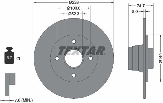 Textar 92081200 - Jarrulevy inparts.fi