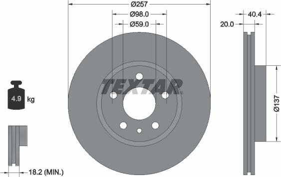 Textar 92083100 - Jarrulevy inparts.fi