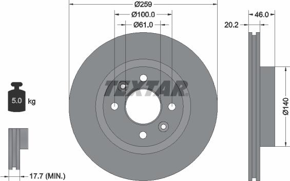 Textar 92036400 - Jarrulevy inparts.fi