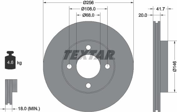 Textar 92026200 - Jarrulevy inparts.fi