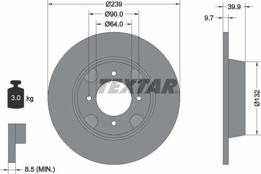 Textar 92020600 - Jarrulevy inparts.fi