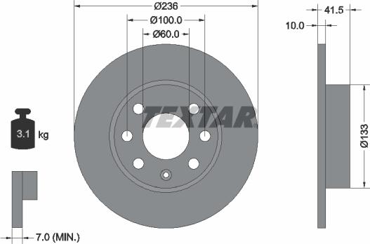 Textar 92020800 - Jarrulevy inparts.fi