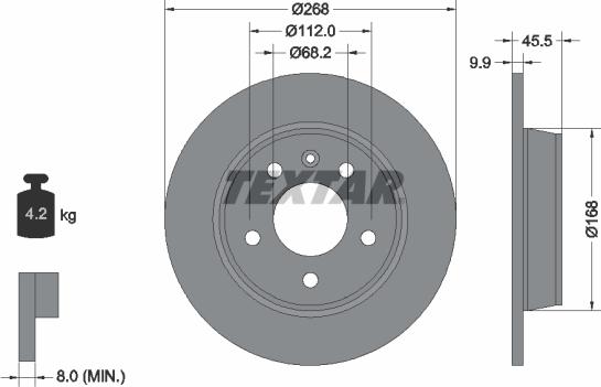 Textar 92074300 - Jarrulevy inparts.fi