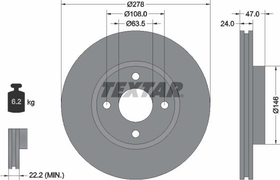 Textar 92075400 - Jarrulevy inparts.fi