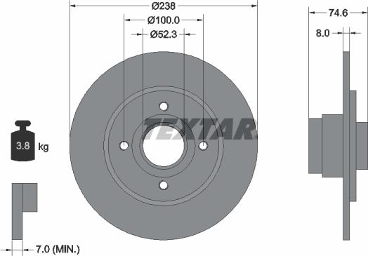 Textar 92070400 - Jarrulevy inparts.fi