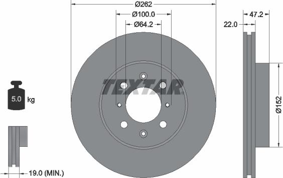 Textar 92070600 - Jarrulevy inparts.fi