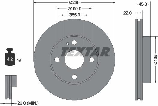 Textar 92071500 - Jarrulevy inparts.fi